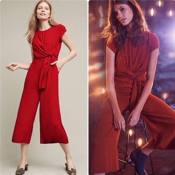 red jumpsuit anthropologie